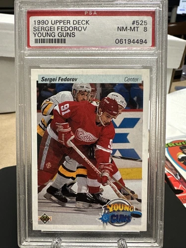 1990 UPPER DECK SERGEI FEDOROV 525 NRMT-MT RC PSA 8 HOCKEY DETROIT RED WINGS