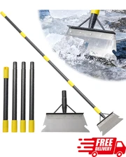 Garden Snow Ice Scraper Flat Shovel Stainless Steel for Driveway Clearing