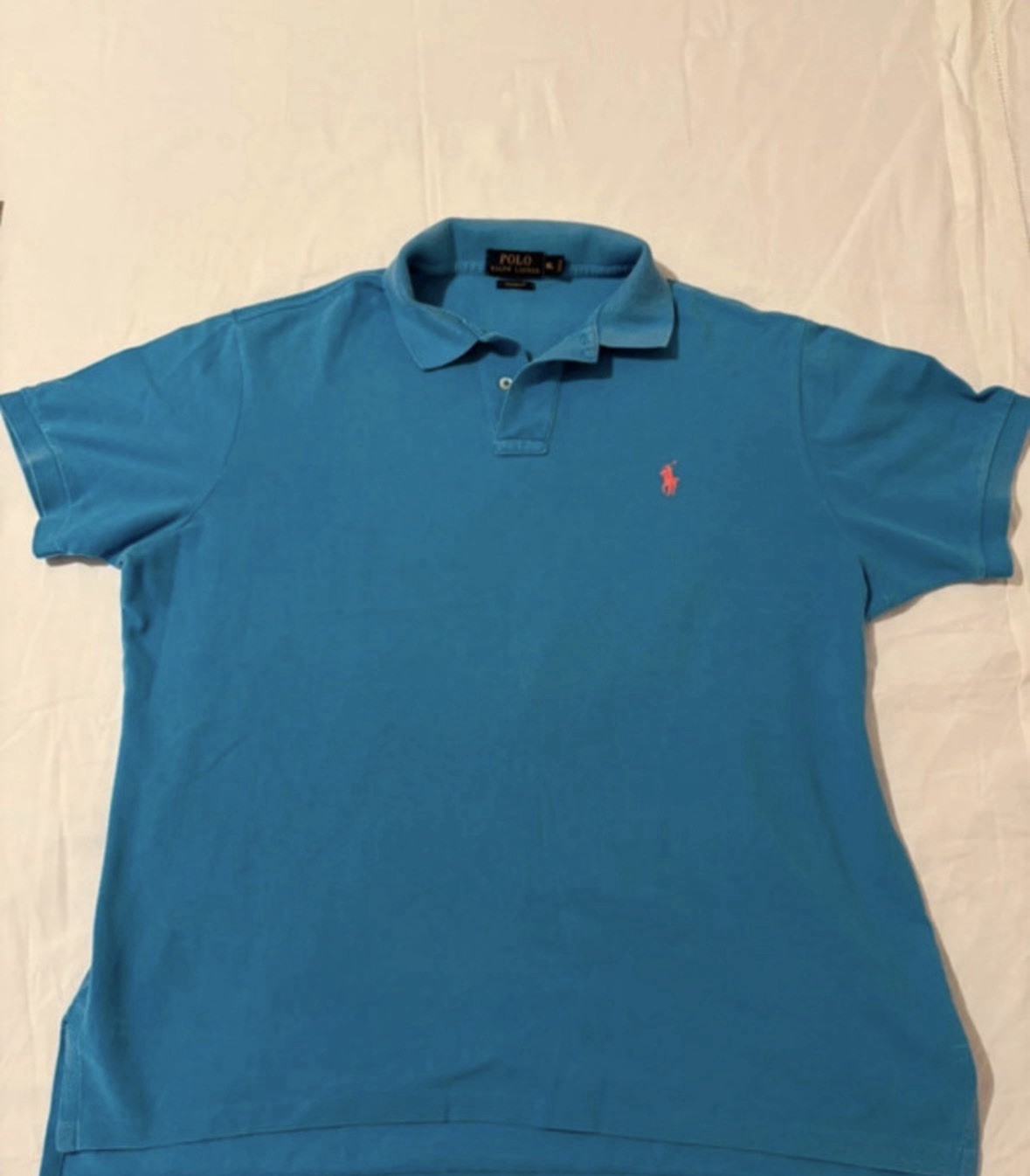 Polo Ralph Lauren Polo Custom Fit uomo XL blu in cotone manica corta golf
