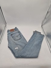 Vintage Levis 505 Jeans Mens 34x34 Light Wash Straight Leg Denim USA 90s Read