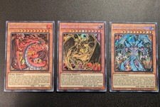 YUGIOH Secret Rare Sacred Beast Set Uria Hamon Raviel MP21 1st Edition NM
