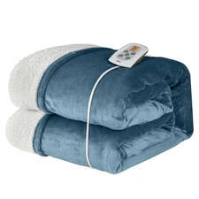 Heated Blanket Twin Size, Heating Electric Throw Blanket, 10 Heat Settings, 1...