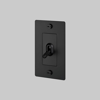 Buster and Punch 1 Gang Single Light Switch 1-Way Cross Knurl without Logo (Blac