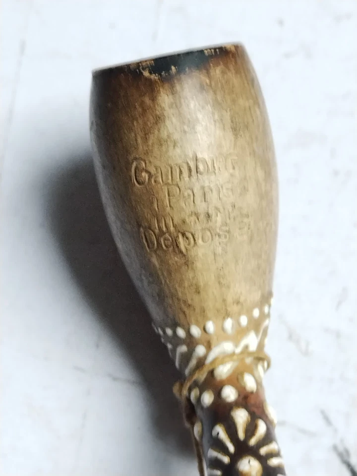 ANCIENNE PIPE EN TERRE CUITE GAMBIER paris M*M deposé (JG) collection - Photo 3/4