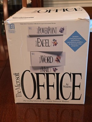 The Microsoft Office 3.0 (1992) WINDOWS 3.5'' Vintage Word Excel PowerPoint Mail