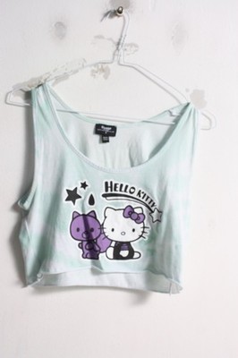 Sanrio Hello Kitty Damen bauchfreies Oberteil   grün   Größe 8 (N9)