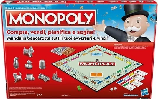 MONOPOLY CLASSICO GIOCO DA TAVOLA PEDINE IN METALLO ORIGINALE HASBRO - Immagine 2 di 2