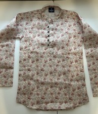 WINNER size 10 Mandarin Collar Floral Print Kids' Kurta Pink Brown Blossoms