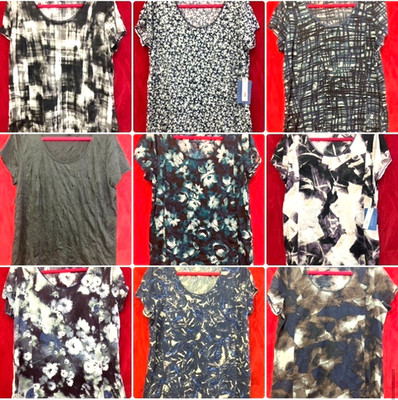 1 (one) VERA WANG CRINKLE TOP BLOUSE WOMENS XL Light SHORT SLEEVE $36 *Read* RN