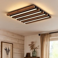 Deckenleuchte Deckenlampe Holzlampe Esszimmerleuchte 1 Flammig Braun Led L 30 Cm