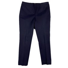 Talbots Chatham Navy Blue Slim Ankle Pants Womens 6P Petite Side Zip Flat Front
