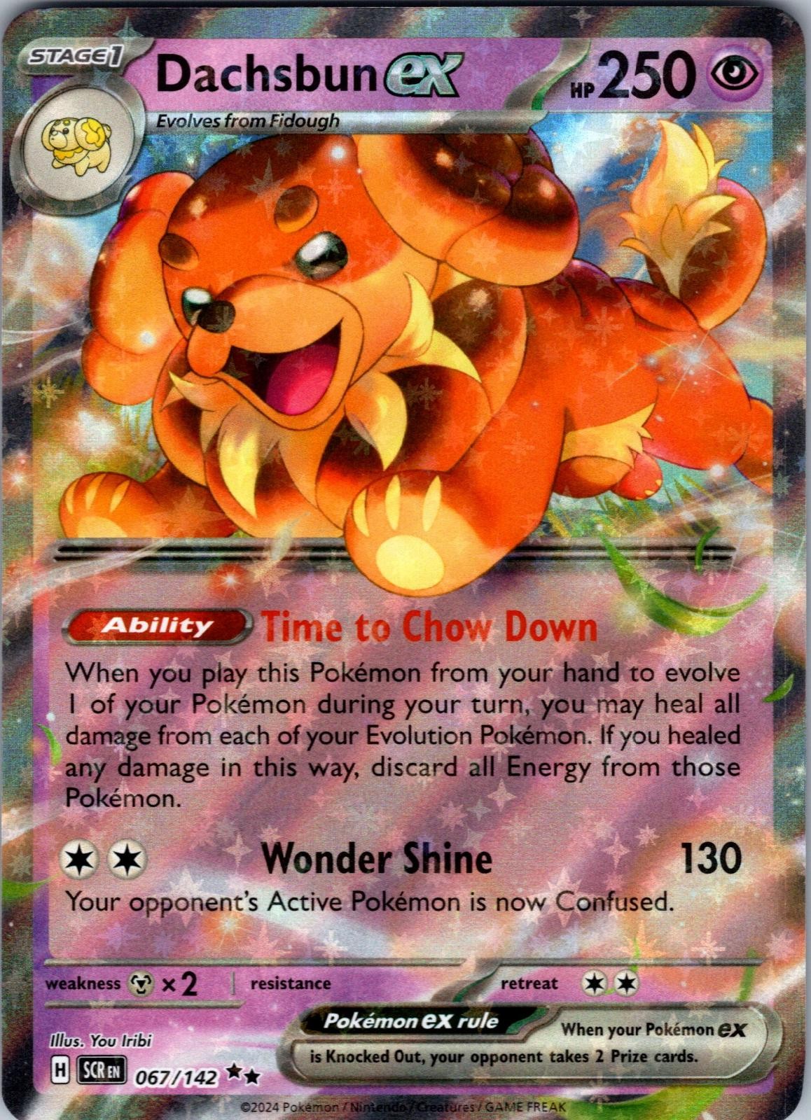 Dachsbun ex 67/142 Double Rare Stellar Crown Pokemon Near Mint