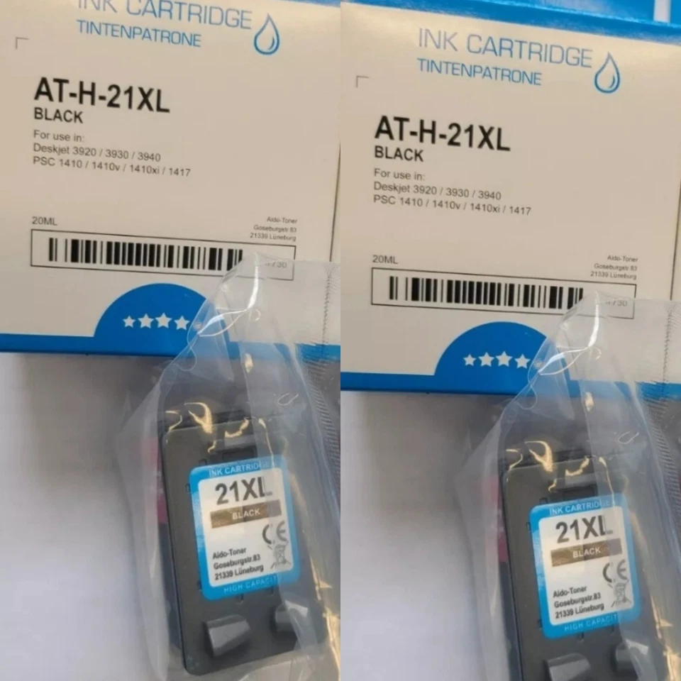 2x Black DRUCKERPATRONE für HP 21XL DESKJET F370 F375 F380 F2180 F2224 F2280 - Bild 2 von 4