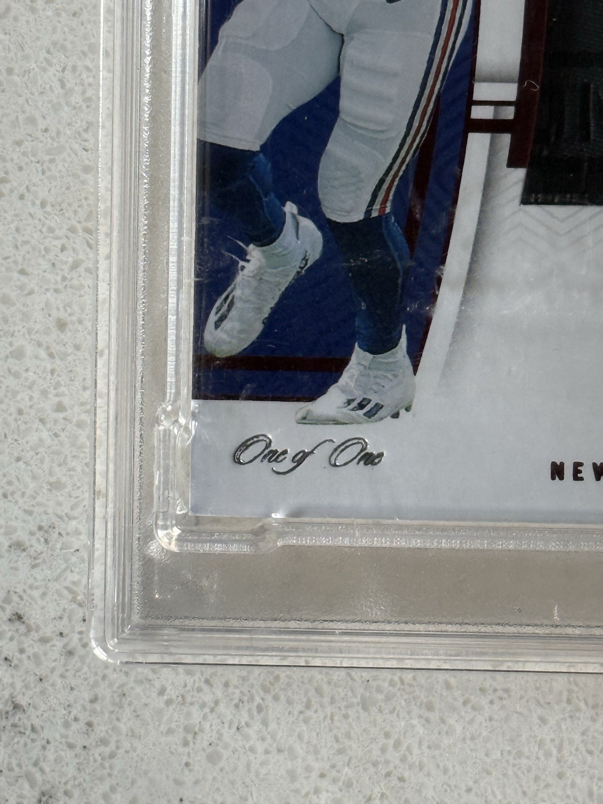 Wan'Dale Robinson 2022 National Treasures Rookie Patch Auto Red 1/1 PSA 7 view 3