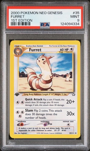 Furret (1st Edition) graded PSA 9 for sale on eBay