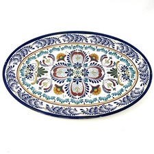 Williams Sonoma Veracruz Patio Melamine Oval Serving Platter Blue 18.25 x 12.75