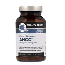 Quality of Life Kinoko Platinum AHCC 750mg Immune Support Supplement 60 vegicaps