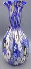 Vintage Hand Blown Murano Glass Millefiori Multicolored Cane Vase - Italy