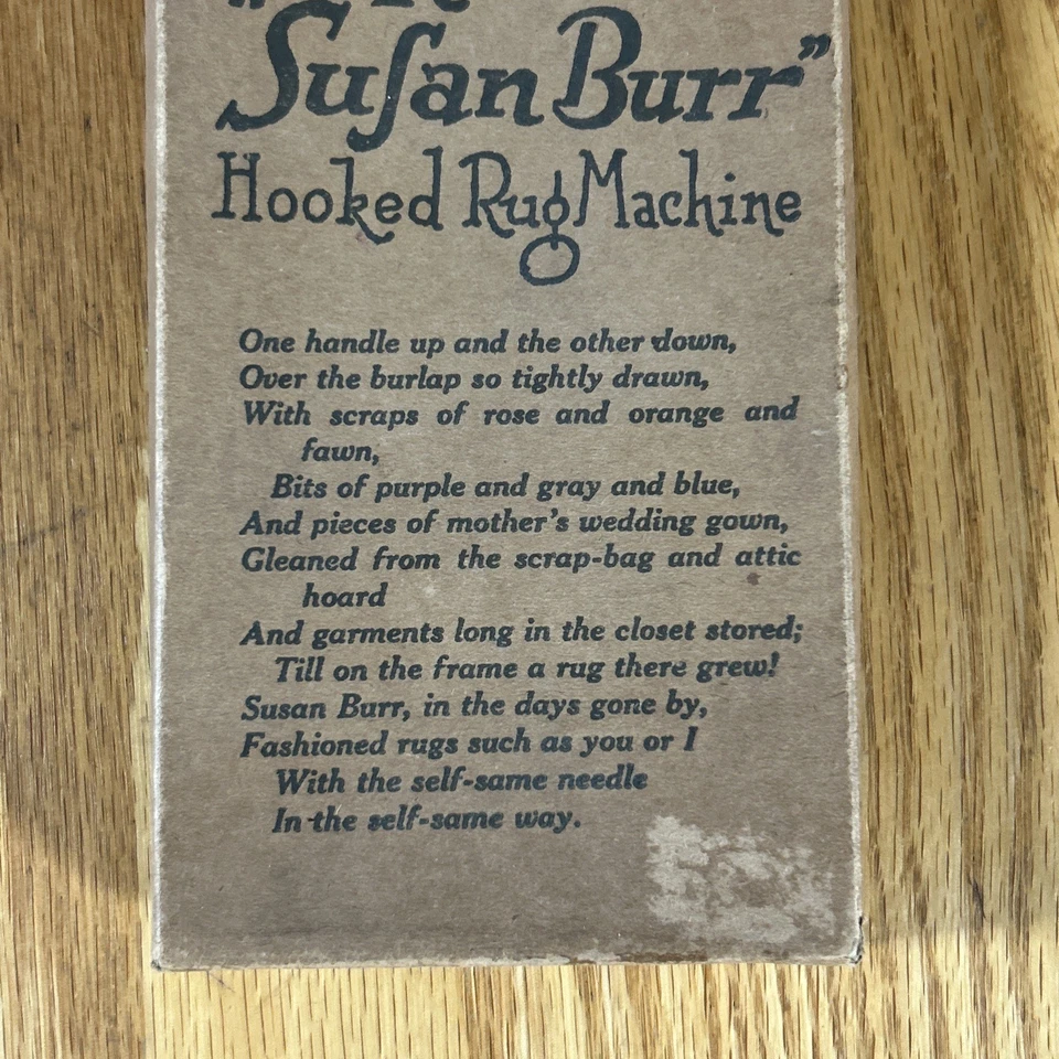 复古 Ye Sufan Burr 钩钩地毯机缝纫广告带原装盒 — 第 4/4 张图片