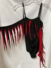  66 Cici Black  Red Leotard Ballet/Dance Costume Medium Adult