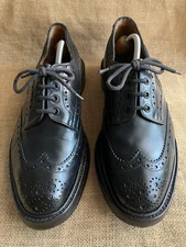 VTG Tricker's BOURTON Mens Black Leather Country Derby Shoes Size UK 10 || US 11