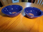 Pyrex Cobalt / Dark Blue Set of 2 Clear Bottom Nesting Mixing Bowls 325 & 323