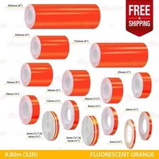 FLUORESCENT ORANGE Roll PIN STRIPE PinStriping TAPE Decal Adhesive Vinyl Sticker