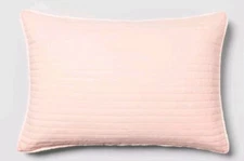 Project 62 Pink Garment Washed Channel Stitch Standard Pillow Sham ~ Blush