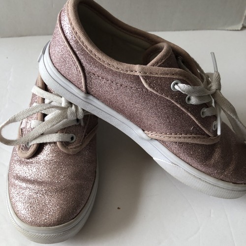 Vans Authentic Classic Pink Glitter Sneaker Shoes kids Size 12 - 第 2/5 張圖片