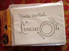 NEW Vtg 60s MID CENTURY Norcross Luncheon Party Invitations Cards 12 Pack 