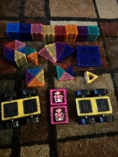 Huge lot 170 Magna Tiles Picasso Playthings Magnetic Building Clear Color Toys