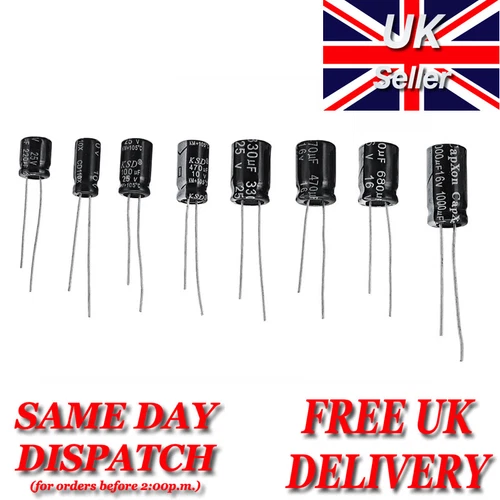 Radial Aluminium Electrolytic Capacitor 6.3V-250V 0.1uF-22000uF - High Quality