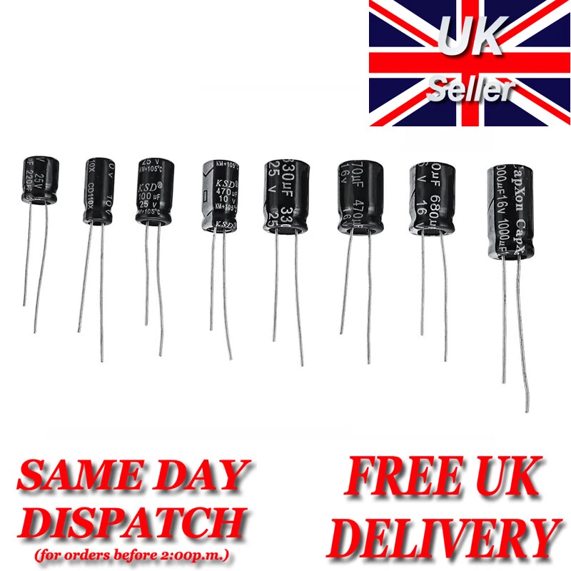 Radial Aluminium Electrolytic Capacitor 6.3V-250V 0.1uF-22000uF - High Quality