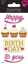 Happy Birthday Cupcakes 3d Scrapbook Stickers