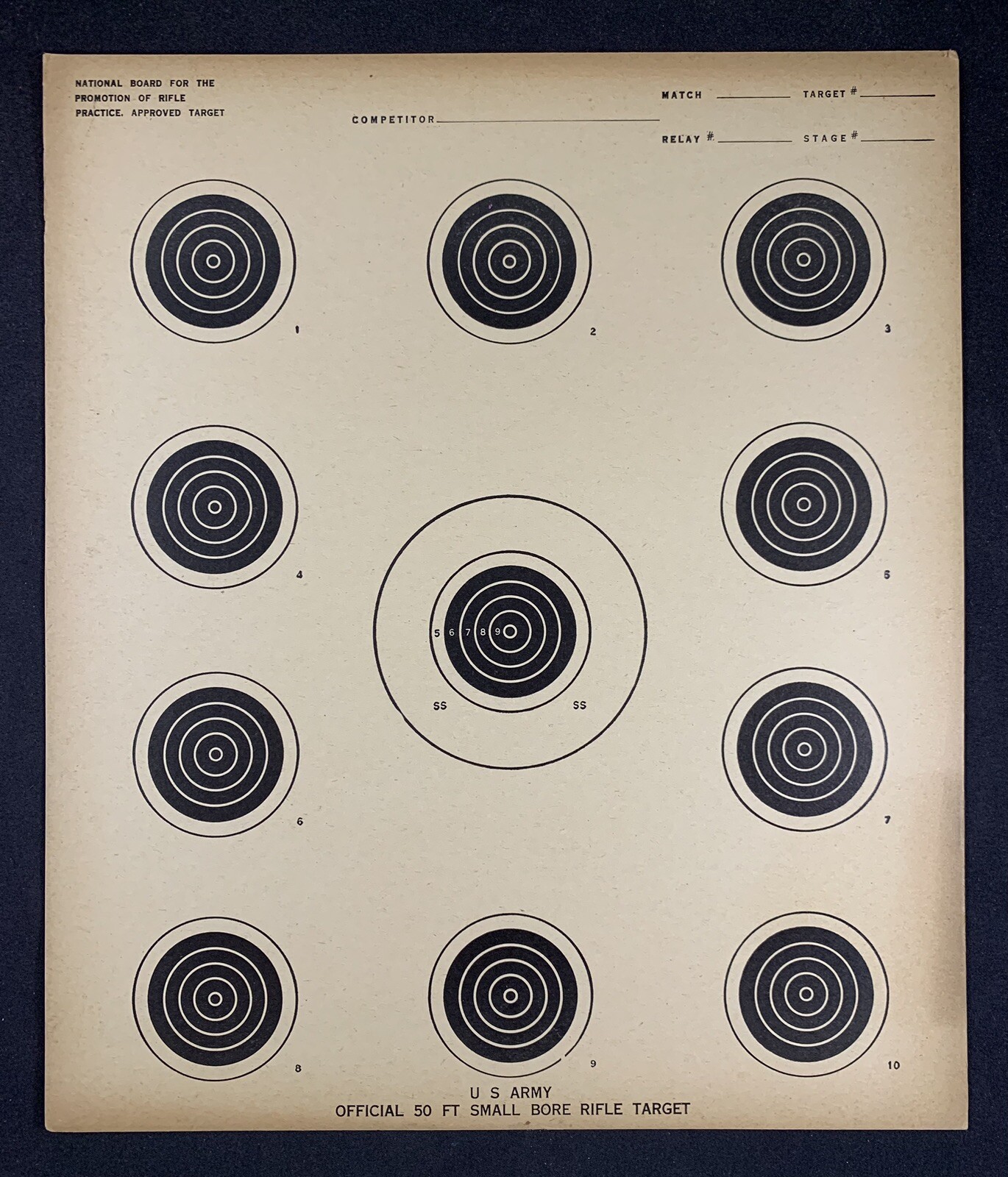 Vintage U.S. Army Official 50ft Small Bore Rifle Target | eBay