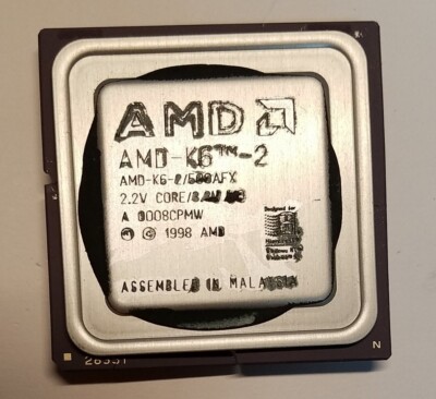 AMD- K62/ 500 AFX A0008CPMW 2.2 V CORE 500 MHZ SUPER 7 26351