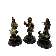 3 Vintage K's Collection American Native Resin On Base  Figurines Figures READ