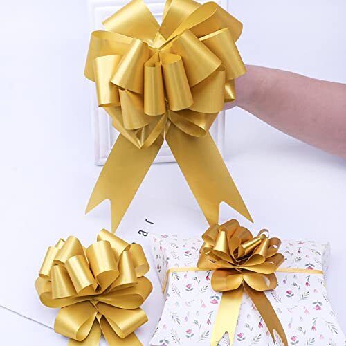 30 PCS Gold Gift Wrap Bows Pull Bows for Gift Wrapping Large Decor Bow for  Gi