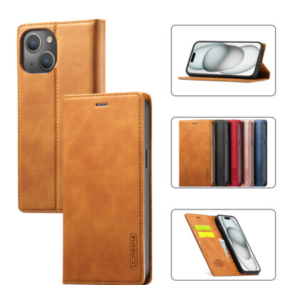 Leder Brieftasche Super Magnet Flip Ständer Etui Abdeckung für iPhone 15 Plus Pro Max
