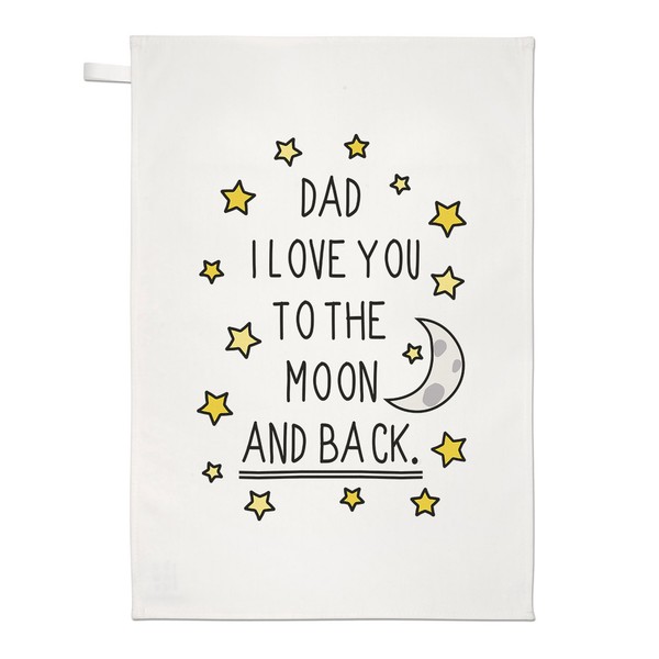 Dad I Love You To The Moon Und RüCken Geschirrtuch SpüLlappen - Vatertag Lustig-image