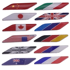 2pcs Metal Flag Sticker Car Side Body Rear Trunk Lid Badge Emblem Decal Ornament