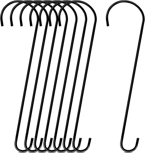 8 Pack 24 Inch Large Tree Branch Hooks Long S Hooks for Hanging Plants, Bird Fee