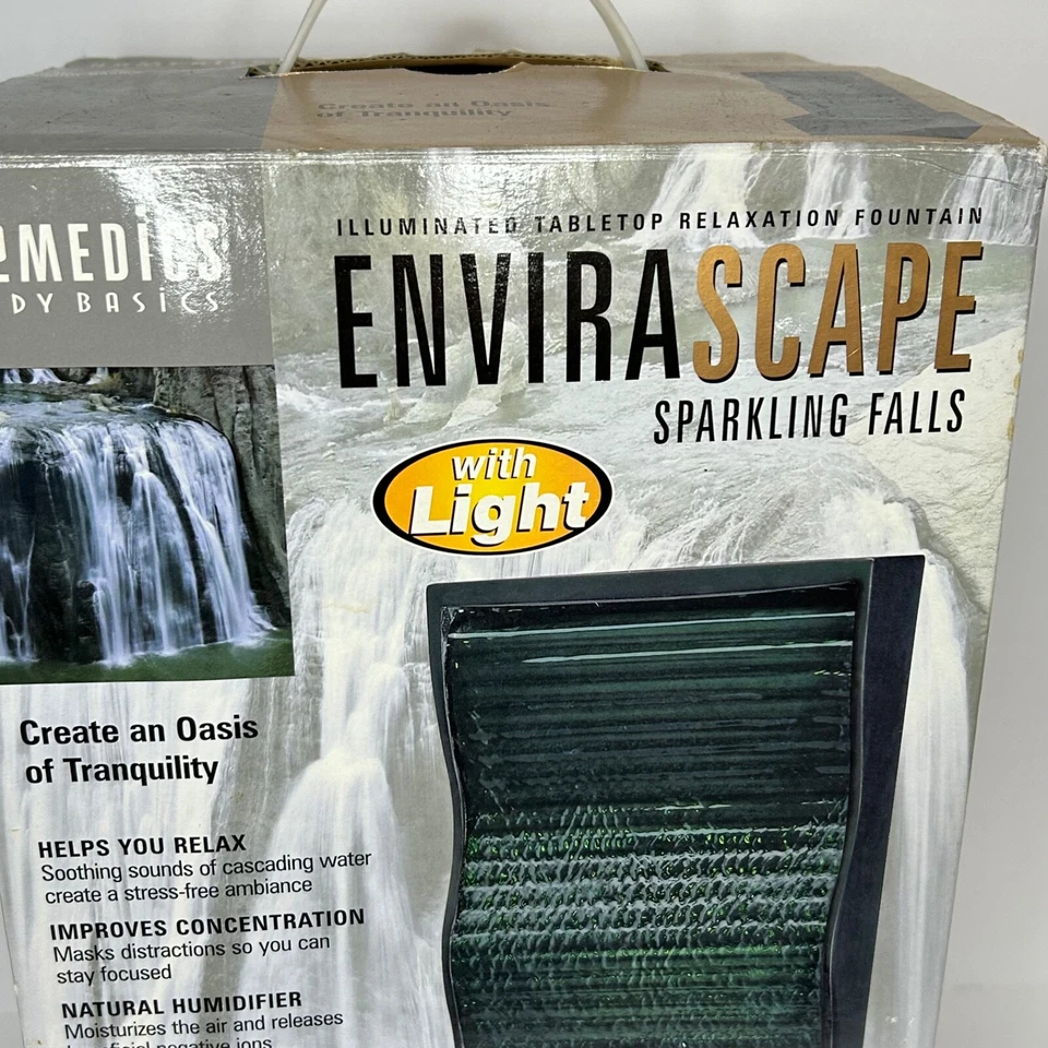 Homedics Envirascape Sparkling Falls Tranquility Waterfall With Light NIB - Image 2 of 4