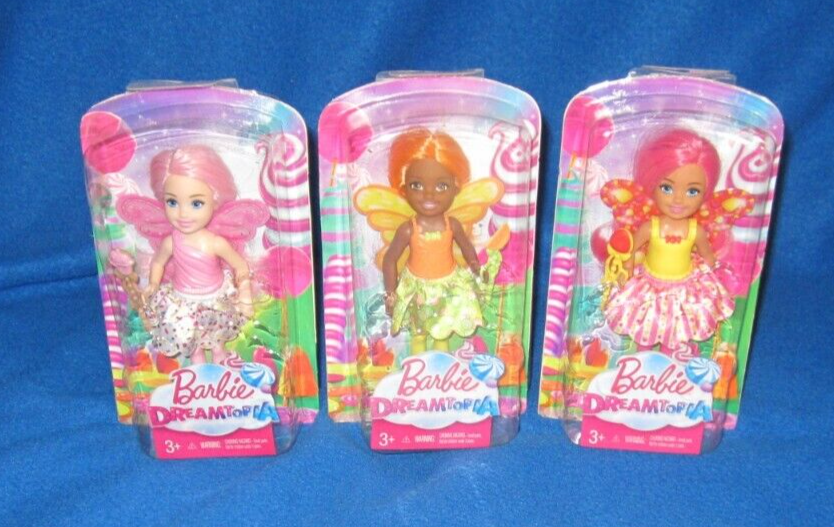Barbie Chelsea Dreamtopia Sweetville Small Fairy Doll Set Of 3 NEW