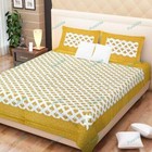 Jaipuri Printed Wrinkle Free Cotton Double Bed Sheet With 2 Pillow Cover