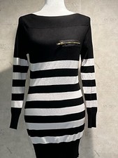 Venus Black & White Striped Sweater Dress - Size Medium
