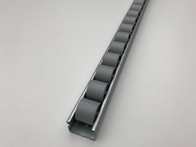 rail a roulettes galets rouleaux avec roulettes á ailette gris (longueur: 0,5 m