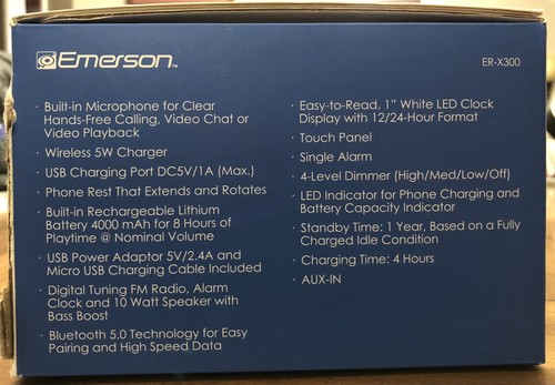 Emerson Docking Station with Wireless Charging, Bluetooth Speaker, Hands Free - Picture 5 of 5
