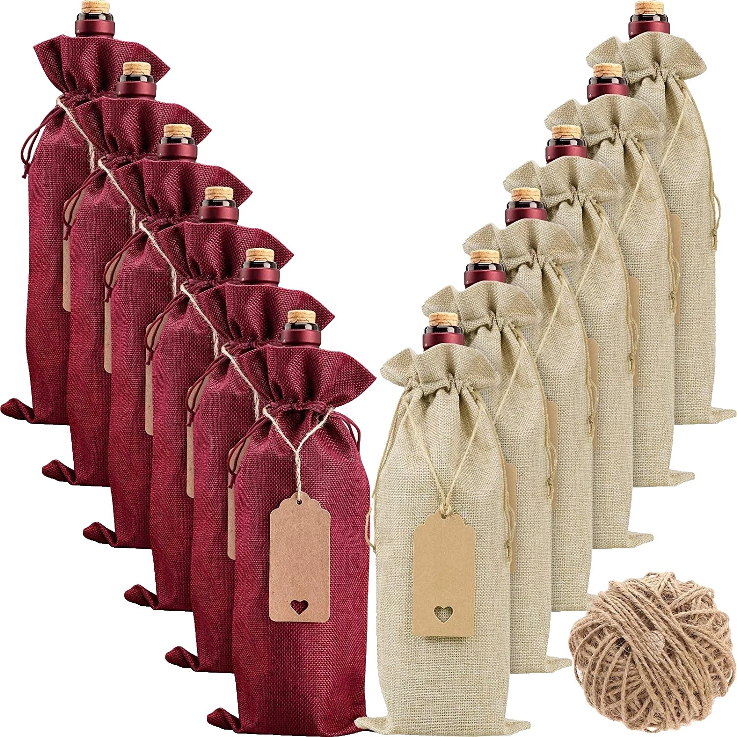 Bolsas de vino de Yute