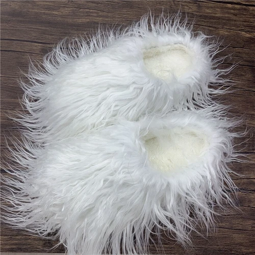 Outside Fashion Fluffy Sheep Mongolia Fur Sliper Shose For Women And Men - Picture 31 of 35